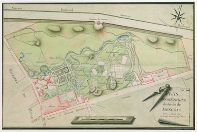 Plan des Parc Monceau, 1803 von Lauly